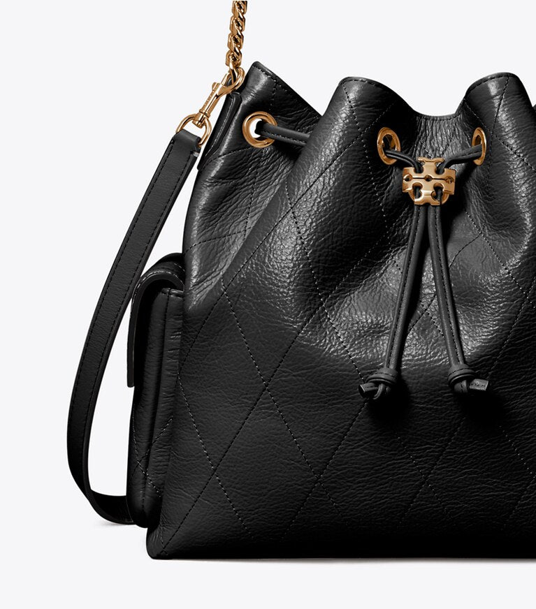 CHARLIE QUILTED DRAWSTRING SHOULDER BAG - SMALL