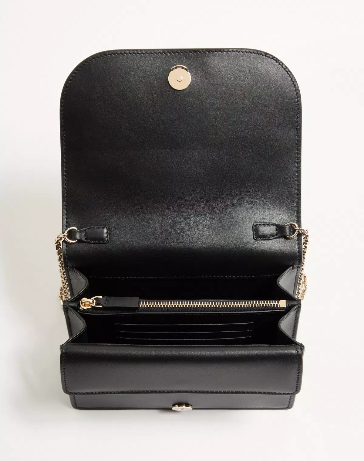 Pouch with vlogo walk calfskin chain