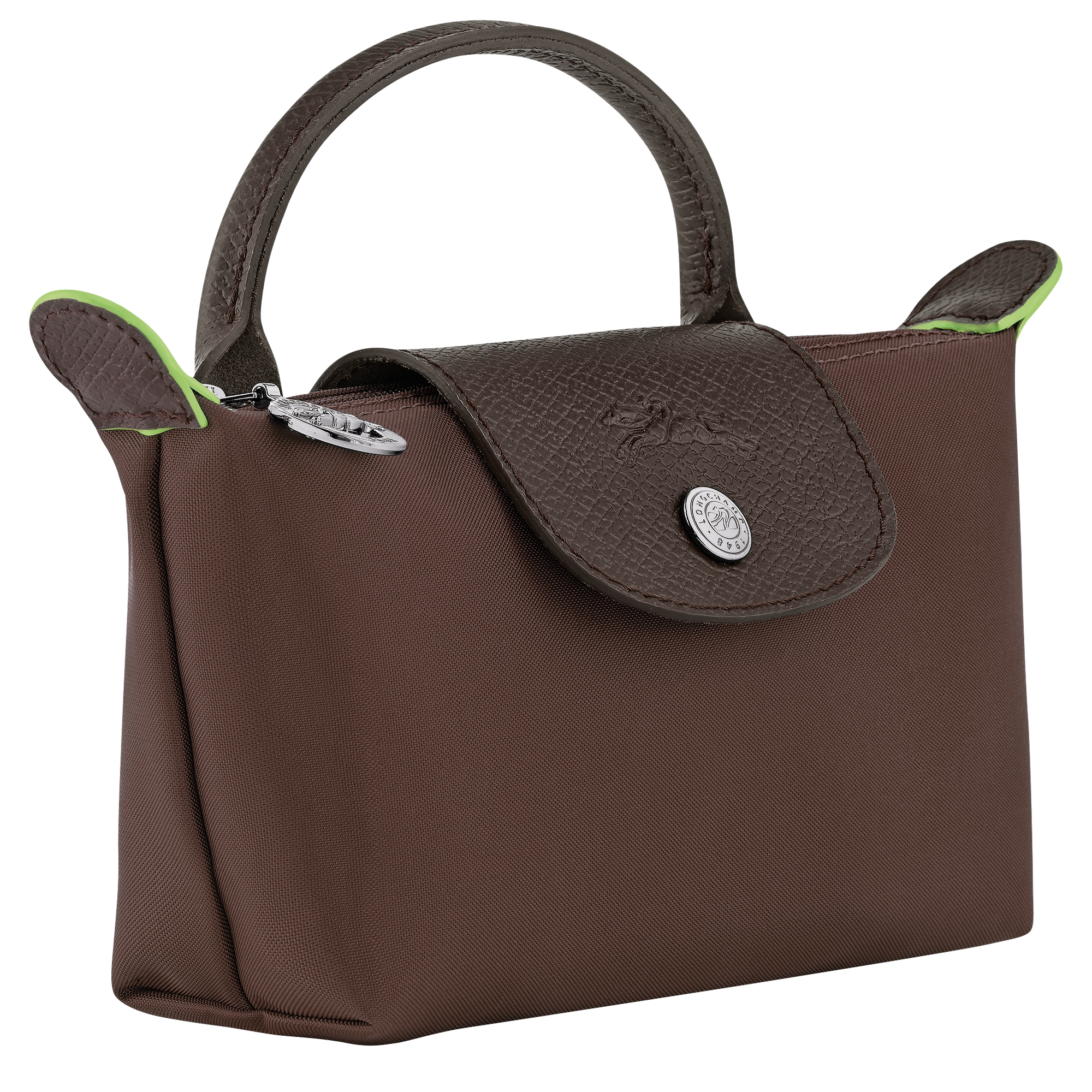 Le Pliage Green Pouch with handle Mocha