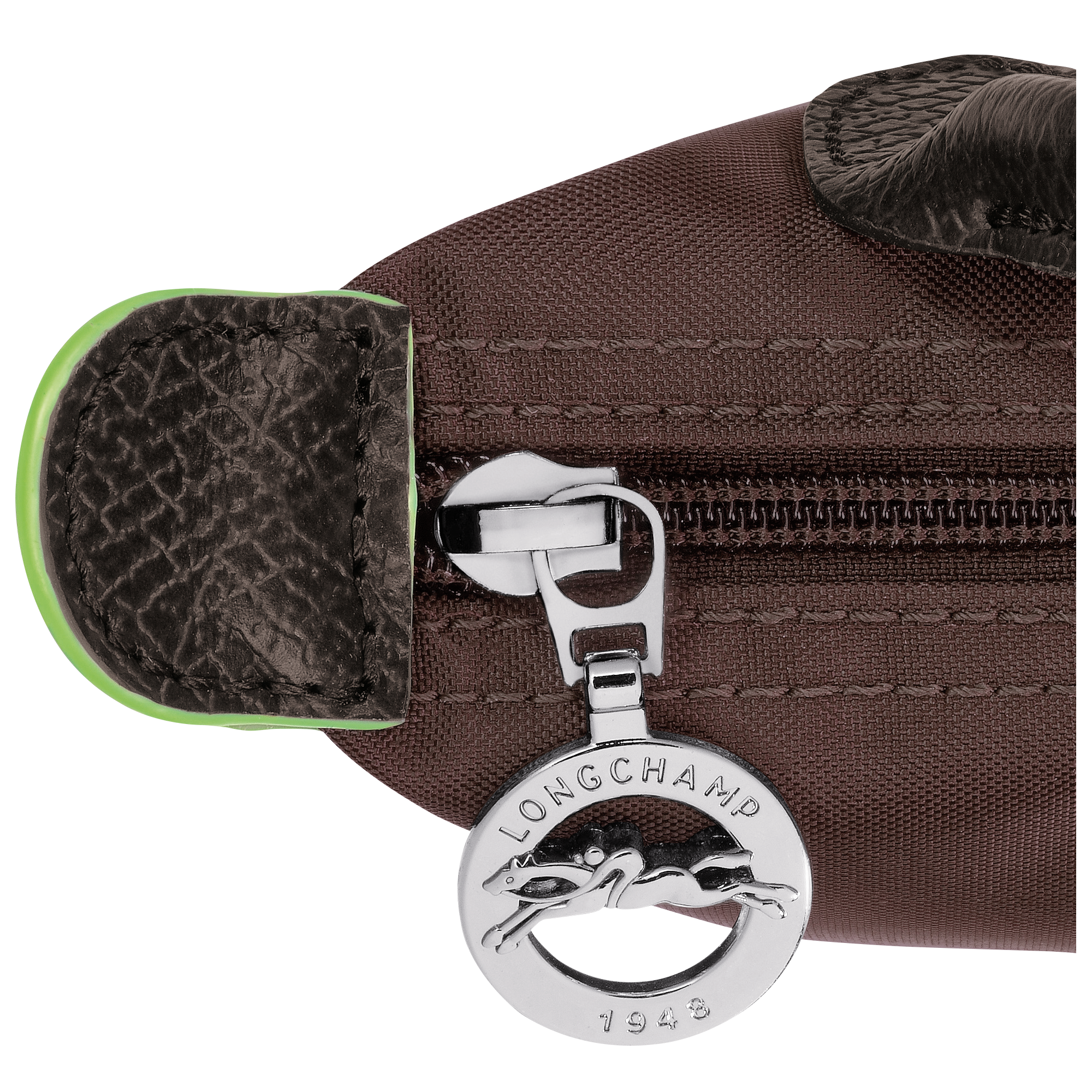 Le Pliage Green Pouch with handle Mocha