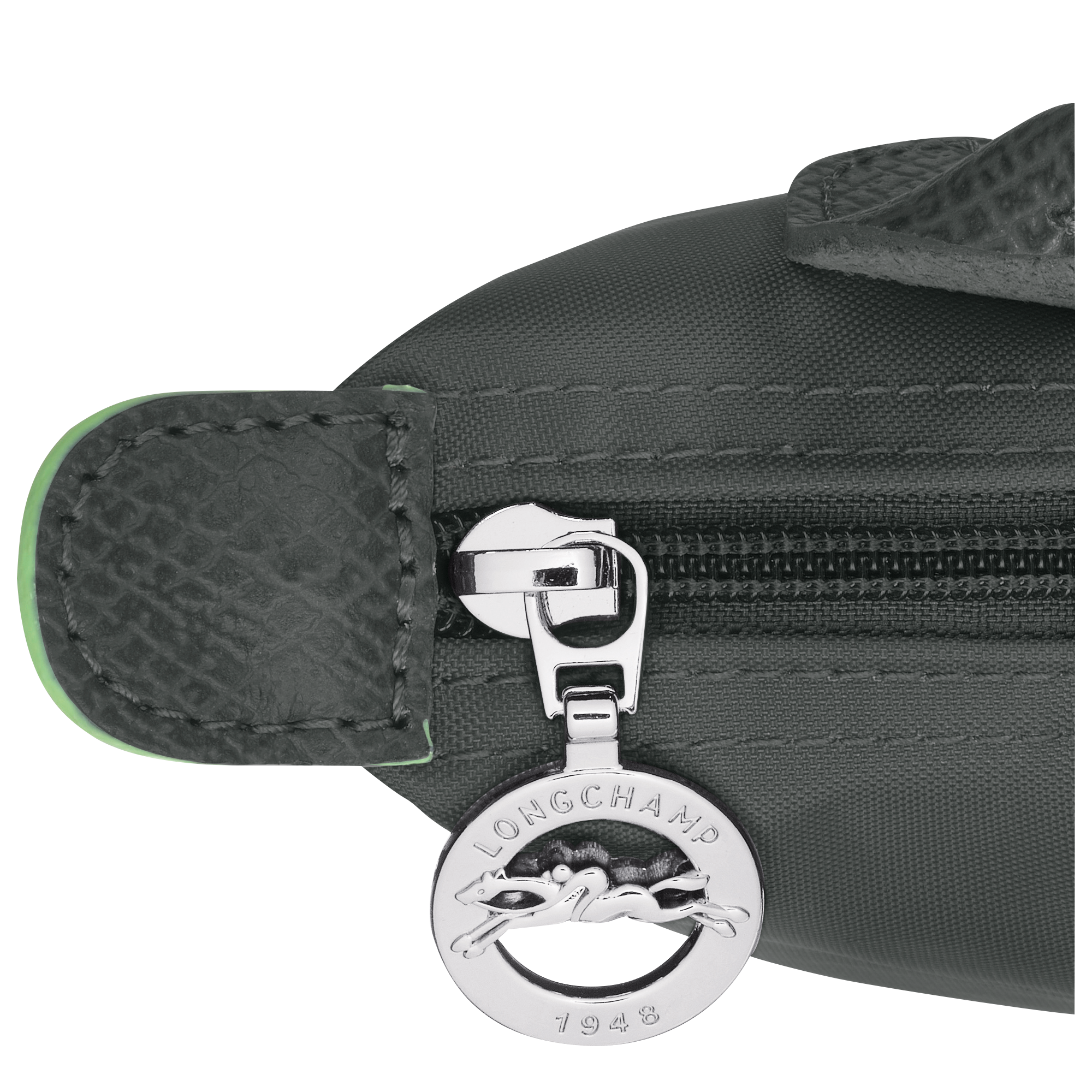Le Pliage Green Pouch with handle Graphite