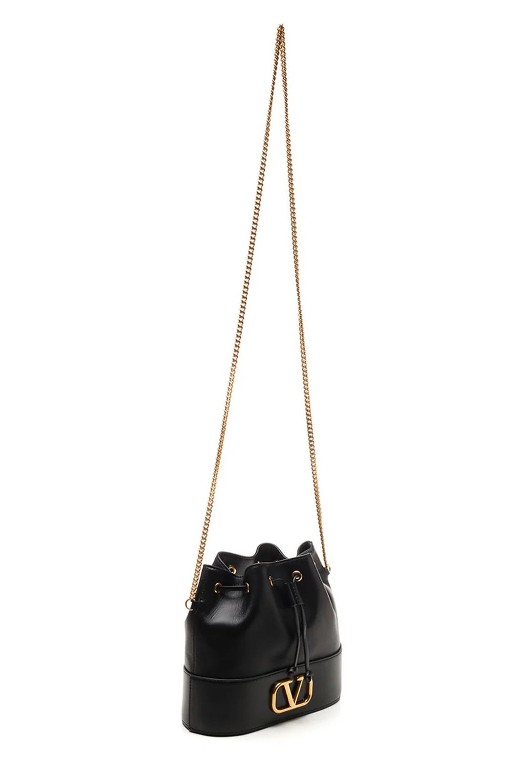 Valentino VLogo Plaque Drawstring Bucket Bag