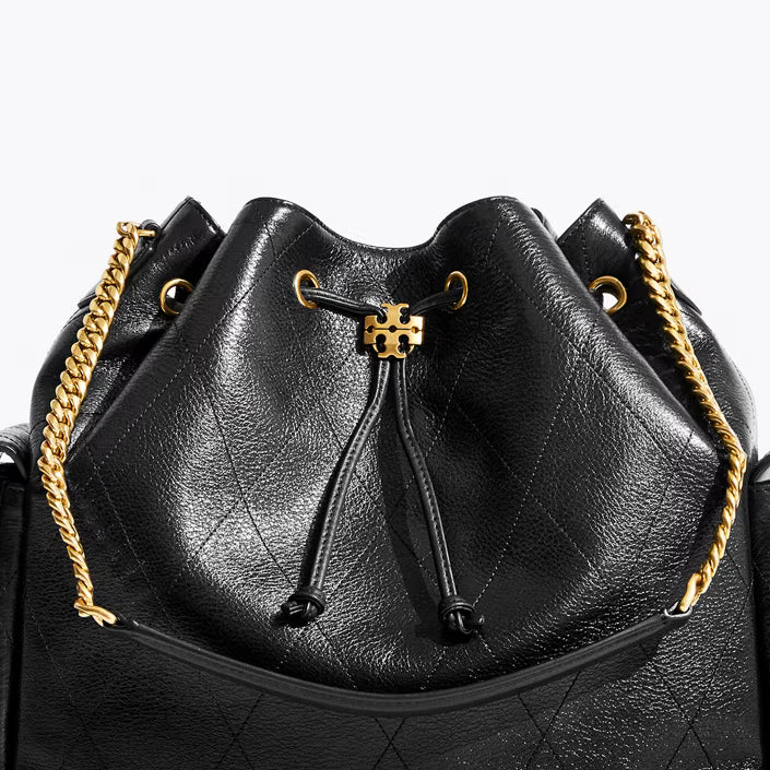 LARGE CHARLIE QUILTED DRAWSTRING SHOULDER BAG