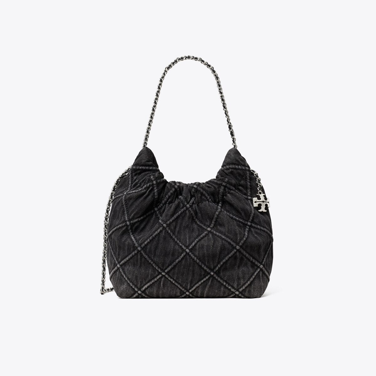 MINI FLEMING SOFT DENIM HOBO BAG