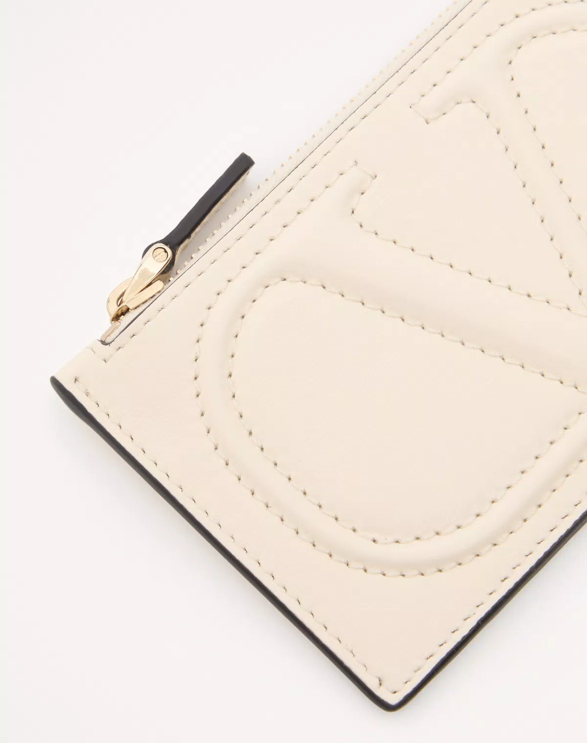 Vlogo walk zipper card holder in calfskin