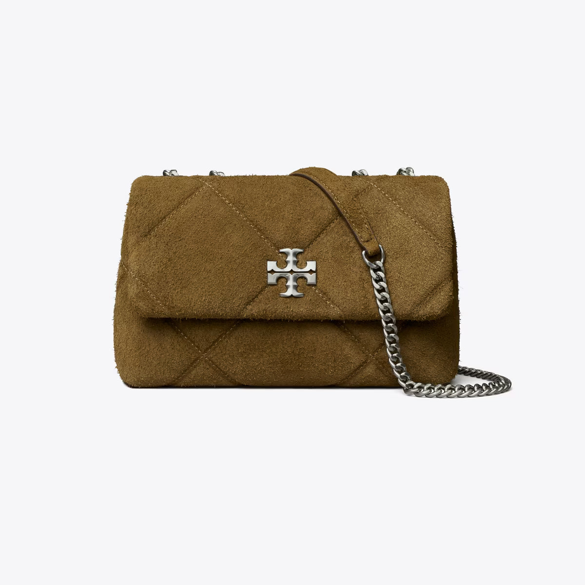 KIRA DIAMOND QUILT SUEDE SHOULDER BAG