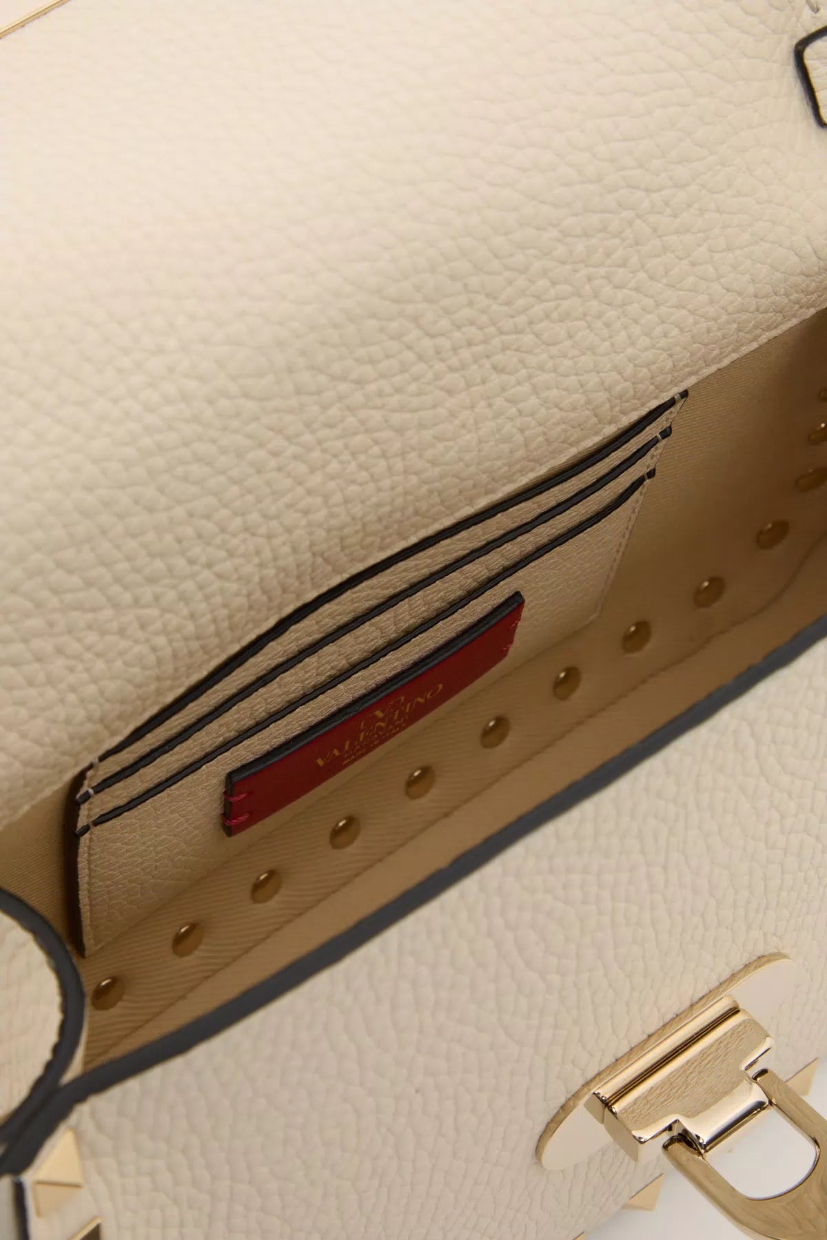 Rockstud small handbag in grainy calfskin