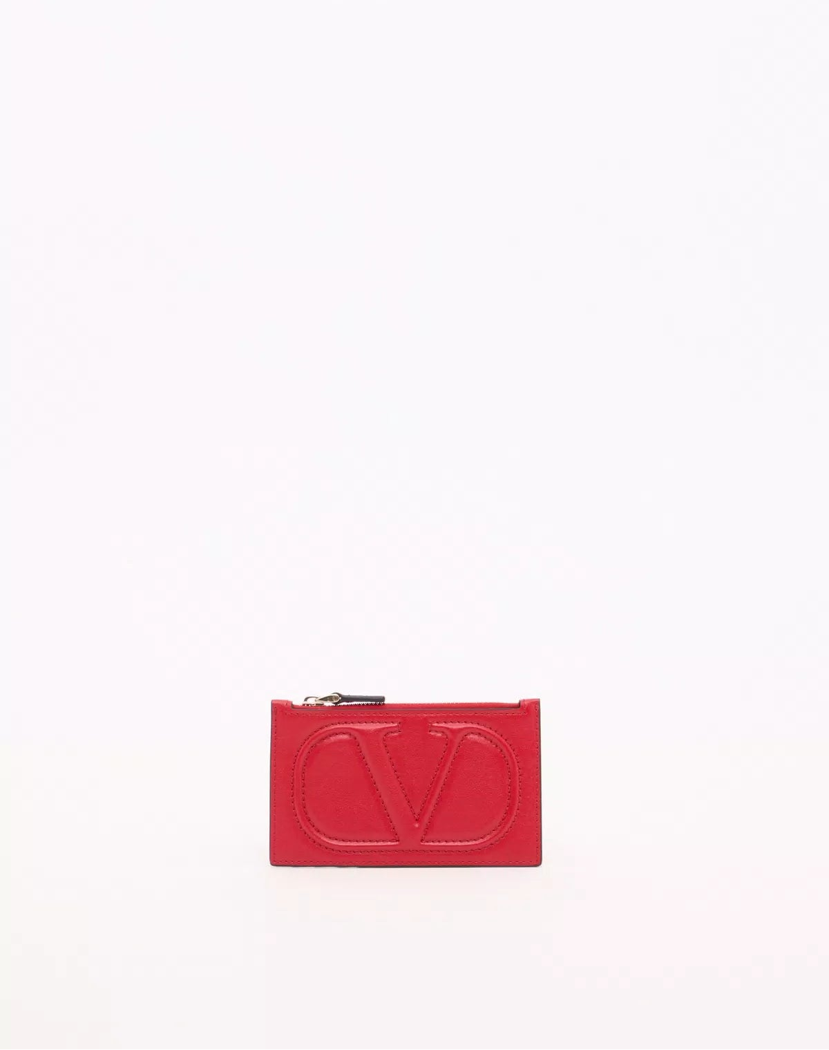 Vlogo walk zipper card holder in calfskin