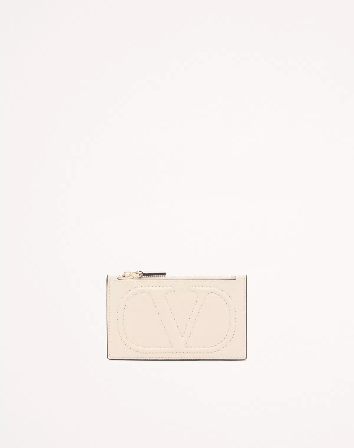 Vlogo walk zipper card holder in calfskin