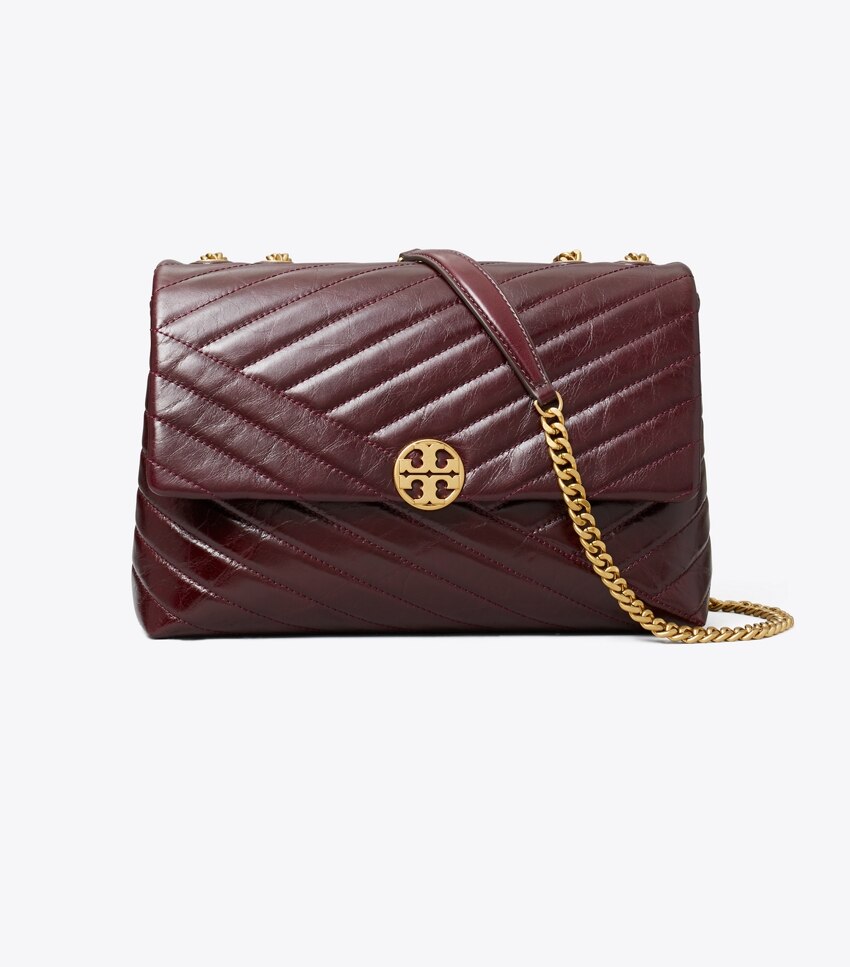 Willa Chevron Glazed Large Shoulder Bag