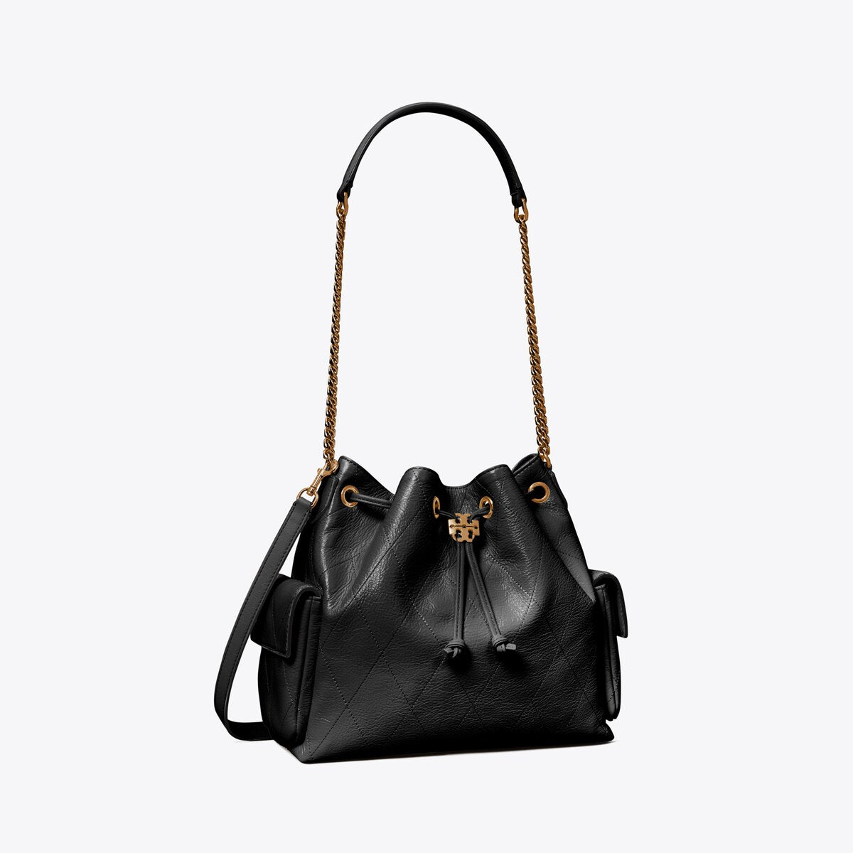 CHARLIE QUILTED DRAWSTRING SHOULDER BAG - SMALL
