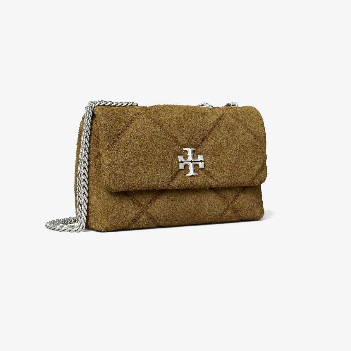 KIRA DIAMOND QUILT SUEDE SHOULDER BAG