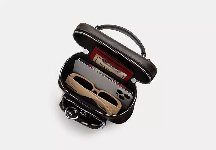 Rainer Crossbody Bag 18 With Pocket In Loved Leather