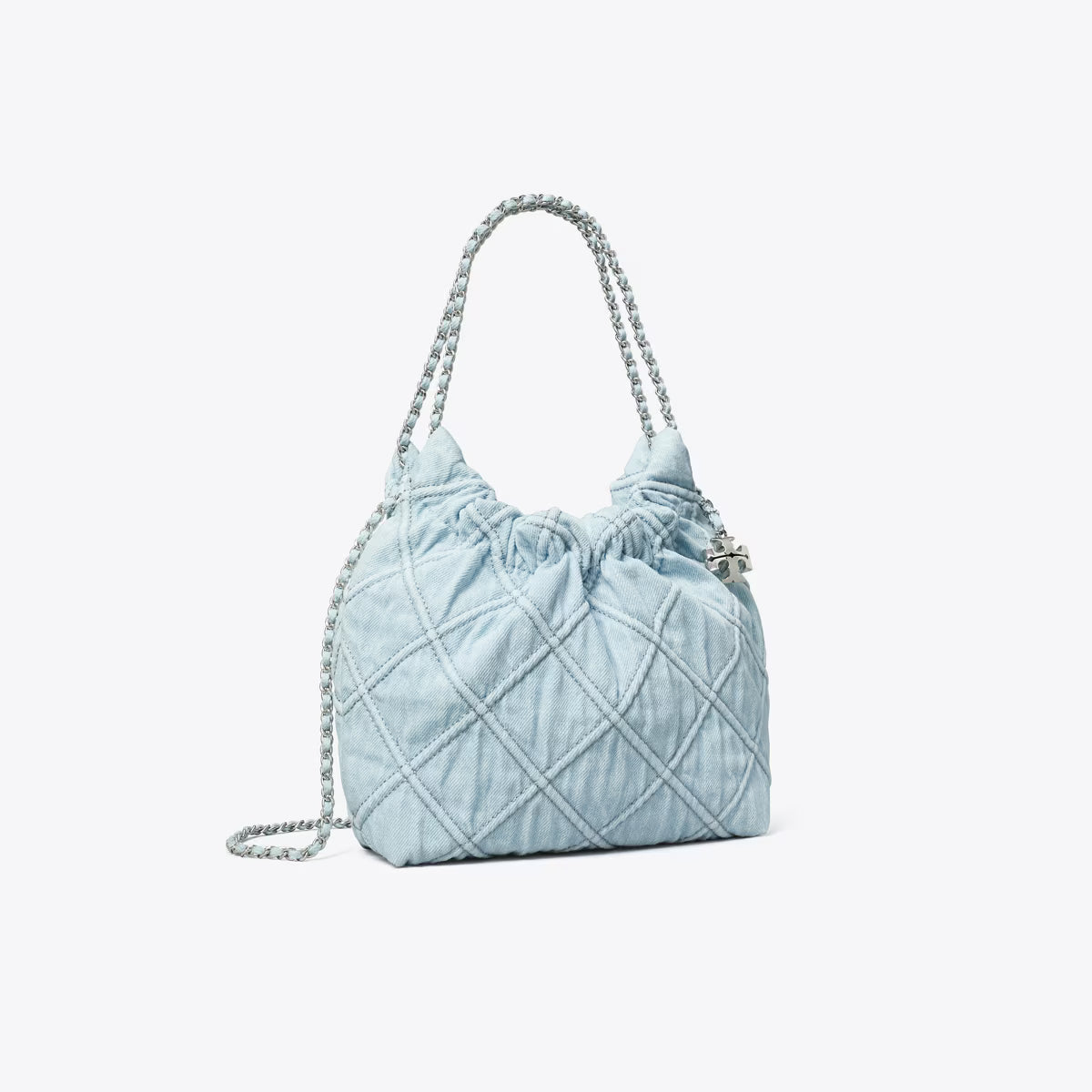 MINI FLEMING SOFT DENIM HOBO BAG