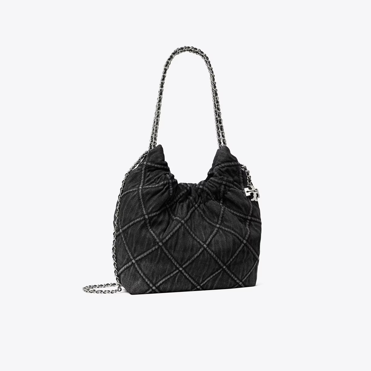 MINI FLEMING SOFT DENIM HOBO BAG