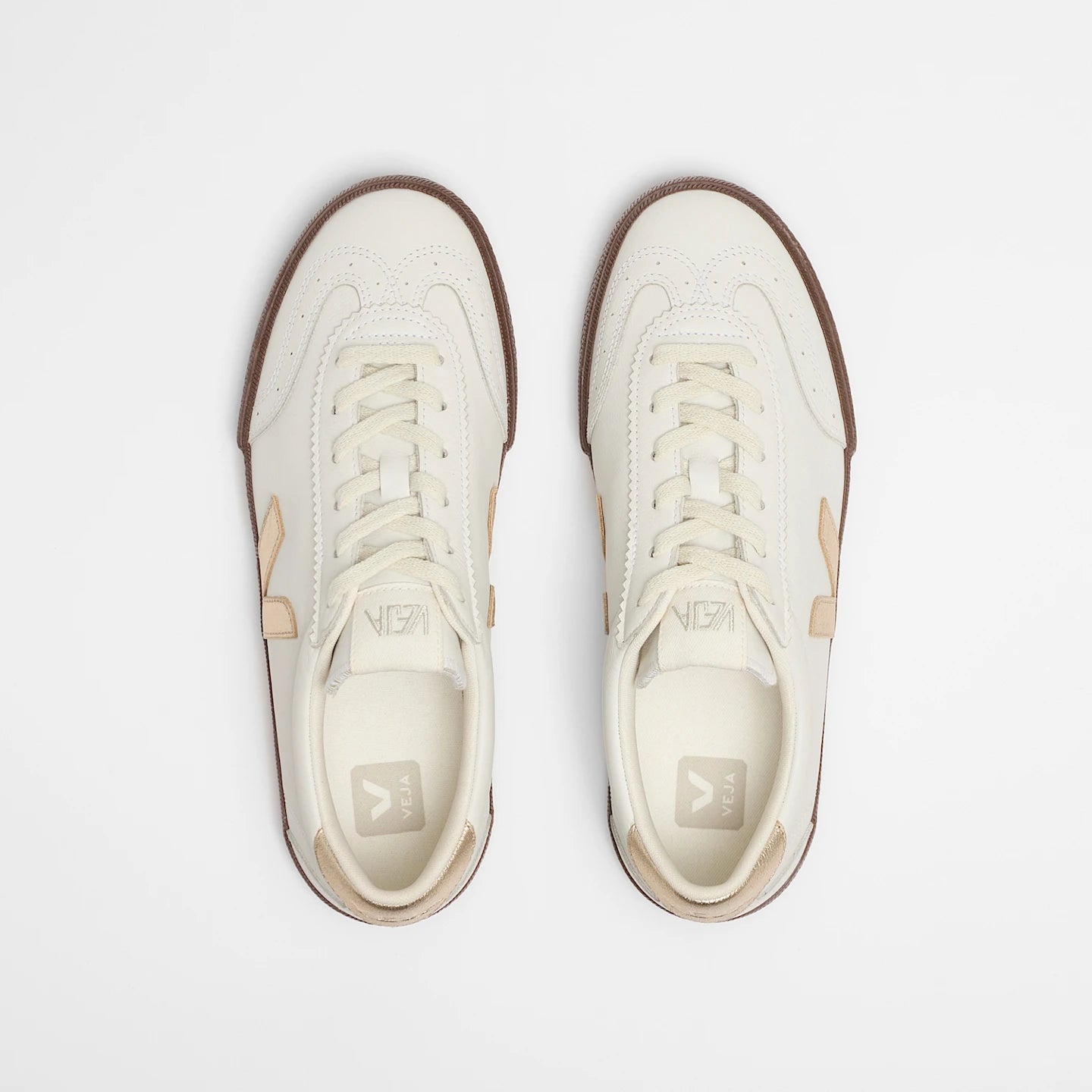 VOLLEY LEATHER WHITE PLATINE BARK