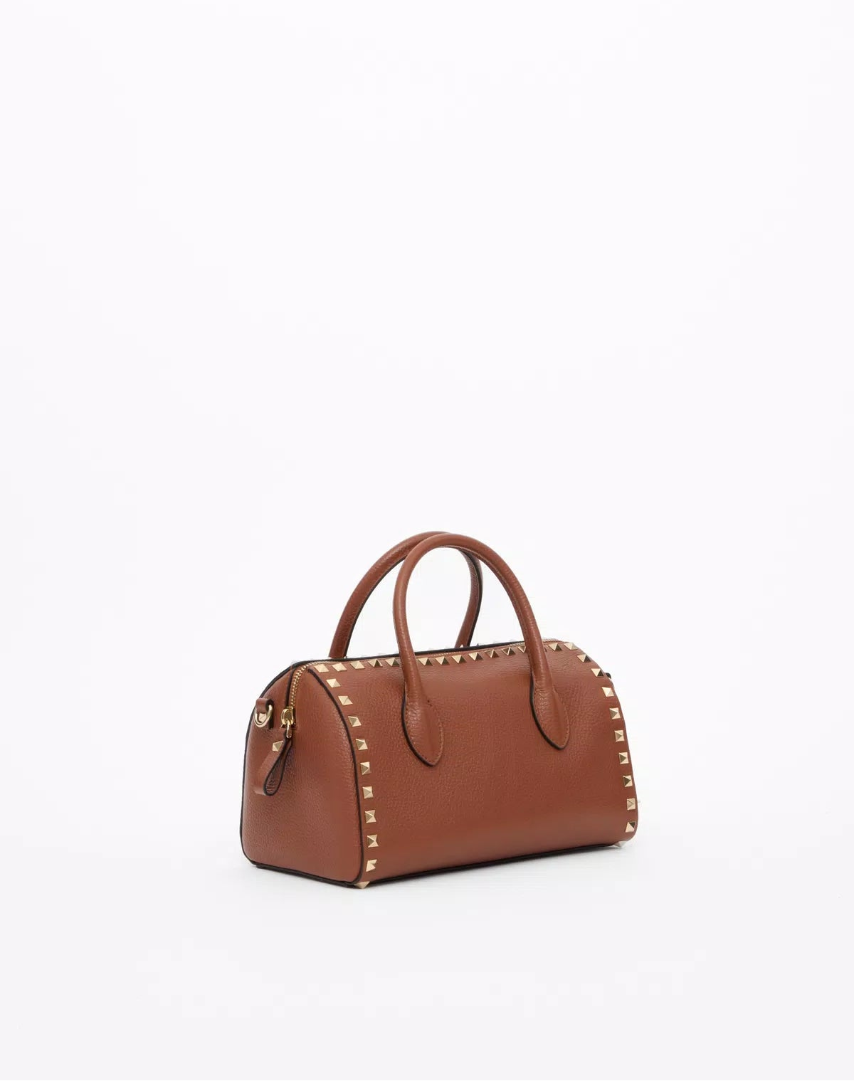 Rockstud grainy calfskin handbag