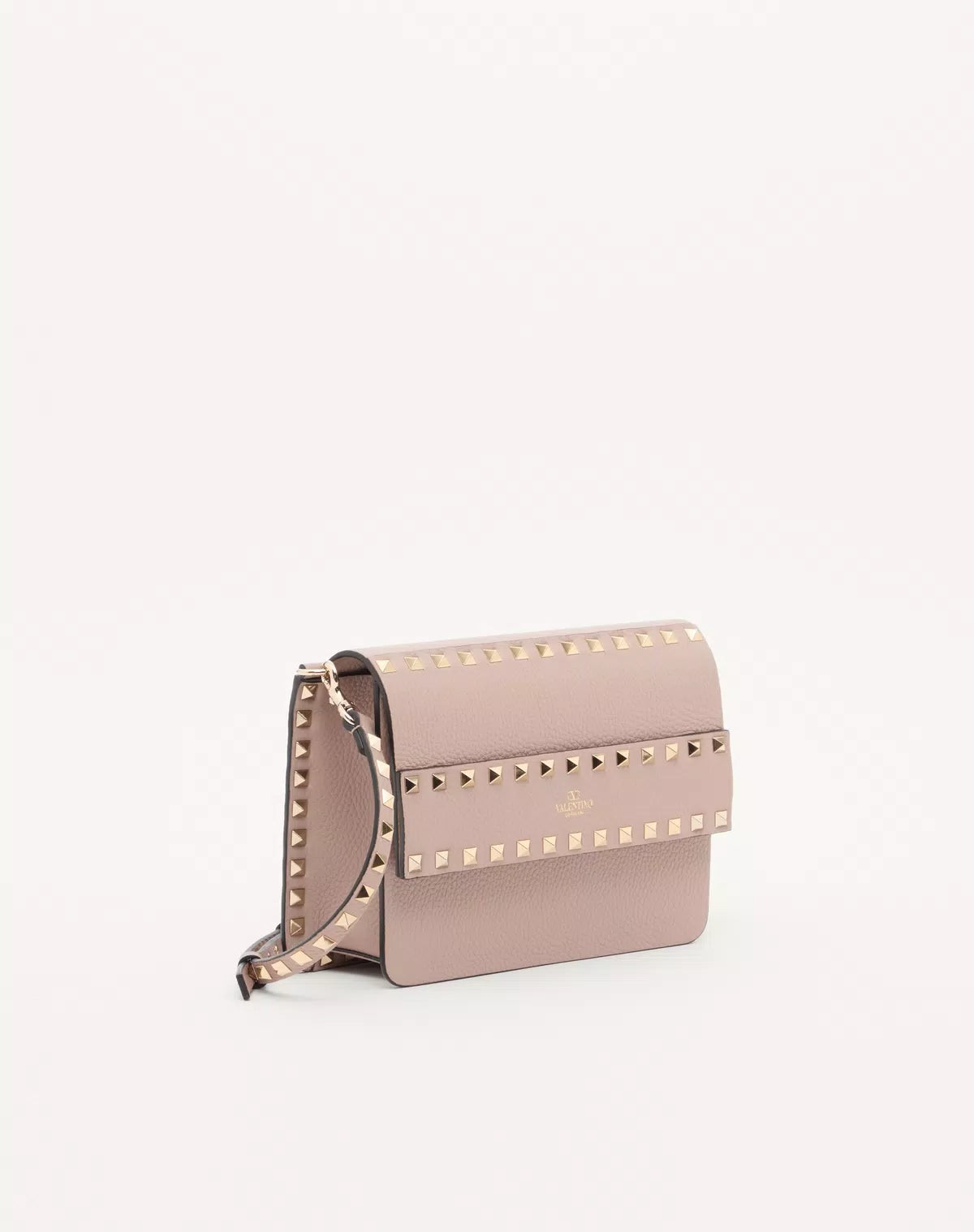 Rockstud small shoulder bag in grainy calfskin