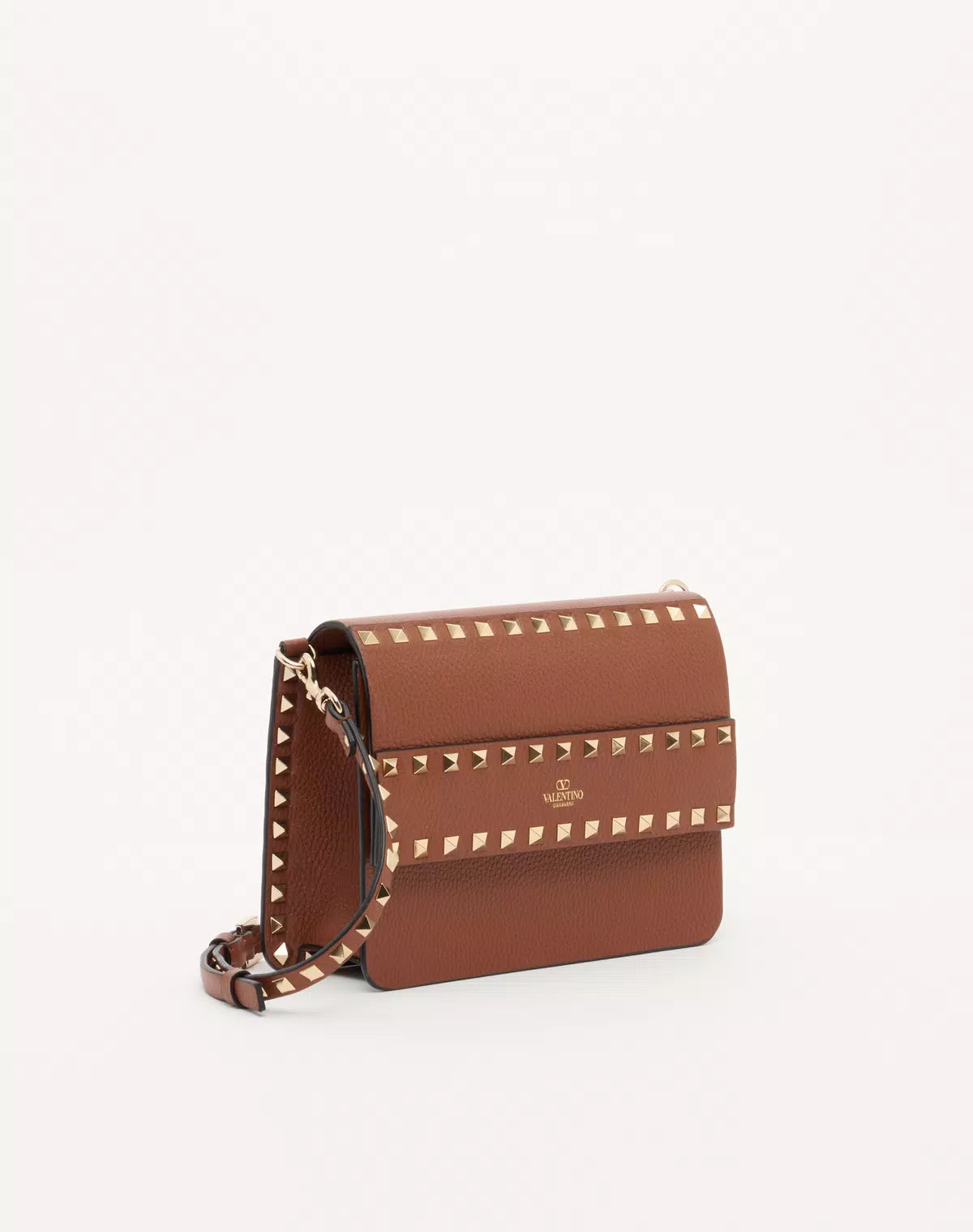 Rockstud small shoulder bag in grainy calfskin