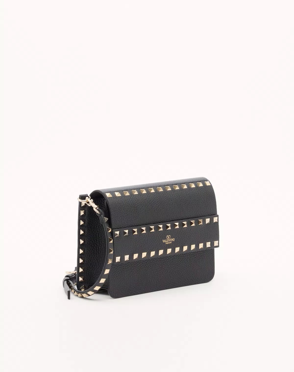 Rockstud small shoulder bag in grainy calfskin