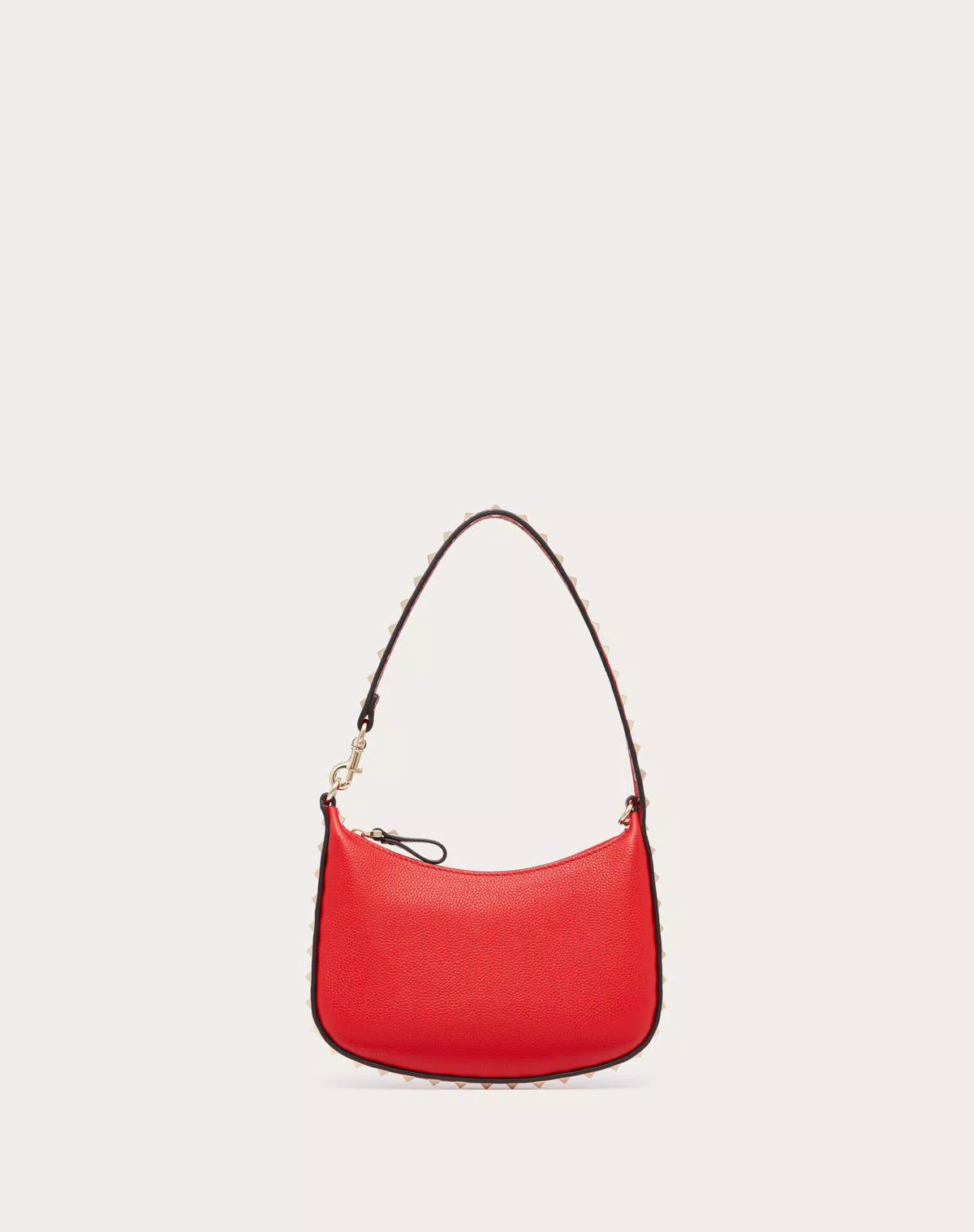 Mini rockstud hobo bag in grainy calfskin