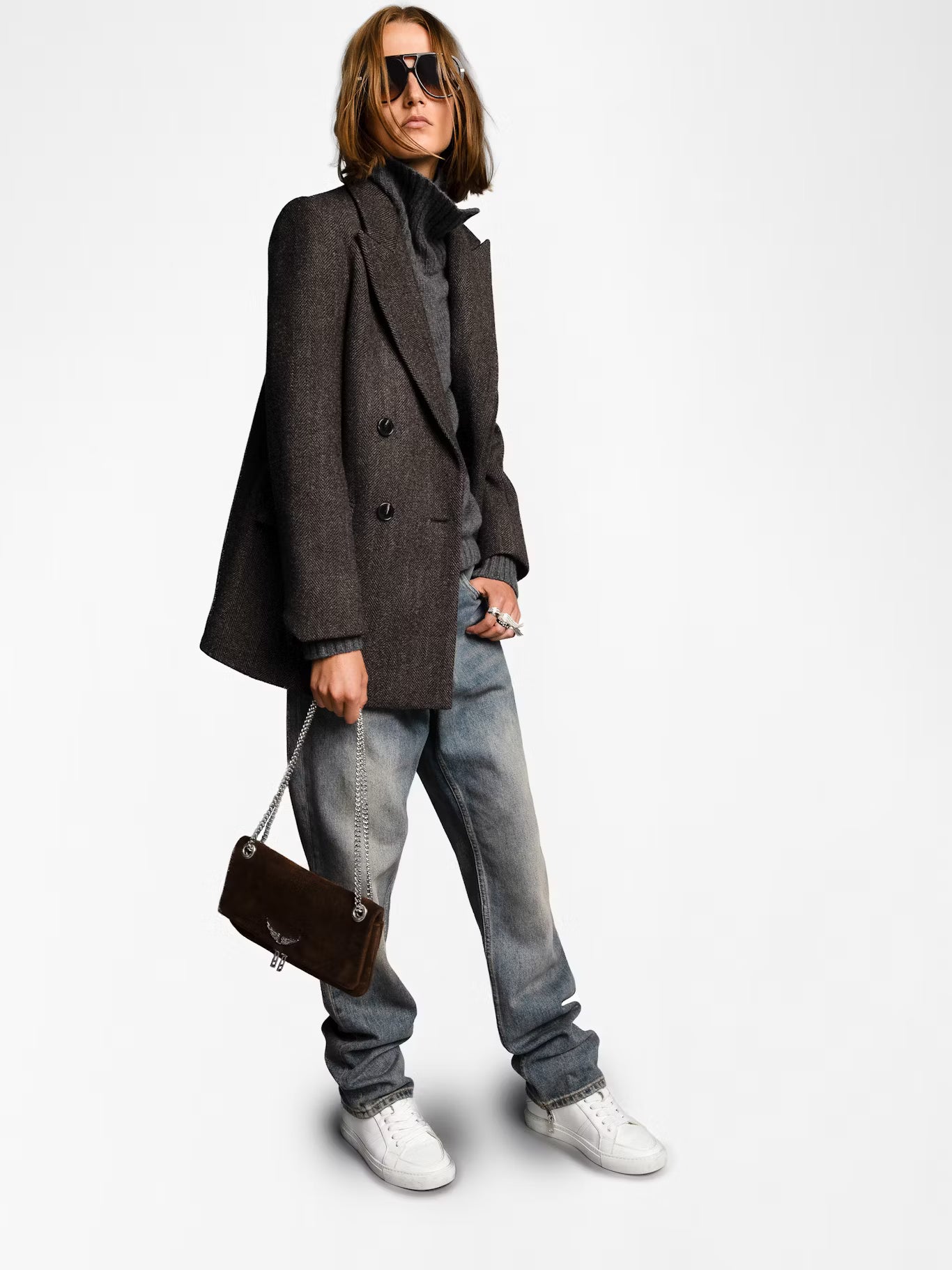 Rock II Suede Clutch