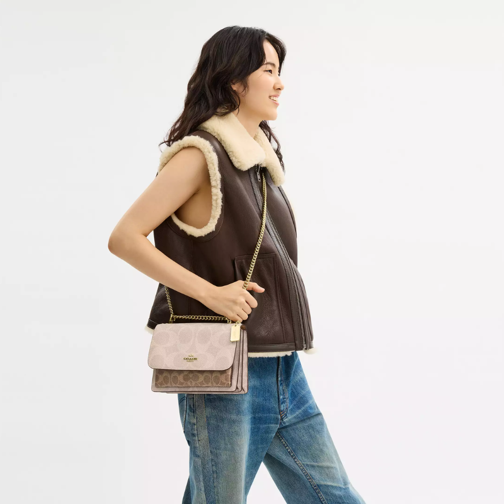 Klare Crossbody Bag In Blocked Signature Canvas