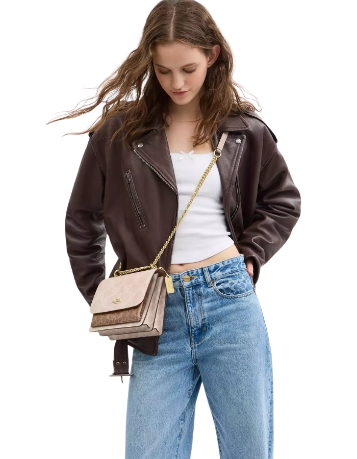 Klare Crossbody Bag In Blocked Signature Canvas