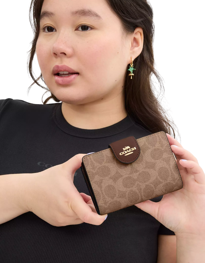 Medium Corner Zip Wallet In Signature Canvas