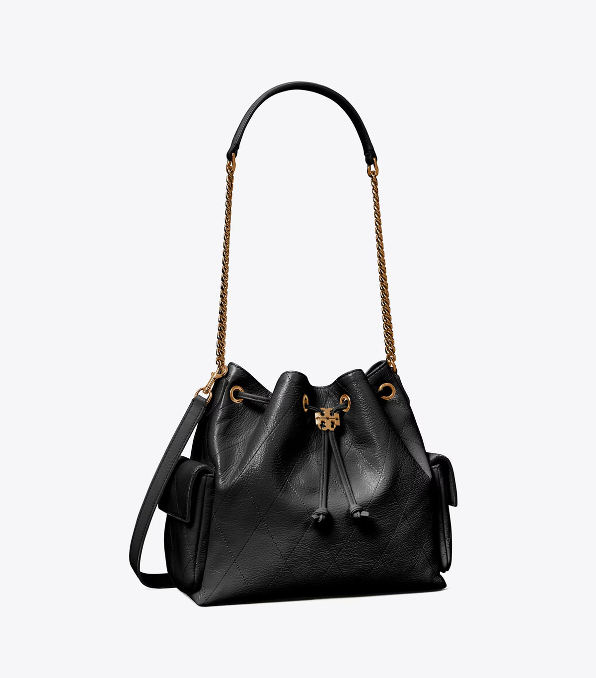 CHARLIE QUILTED DRAWSTRING SHOULDER BAG