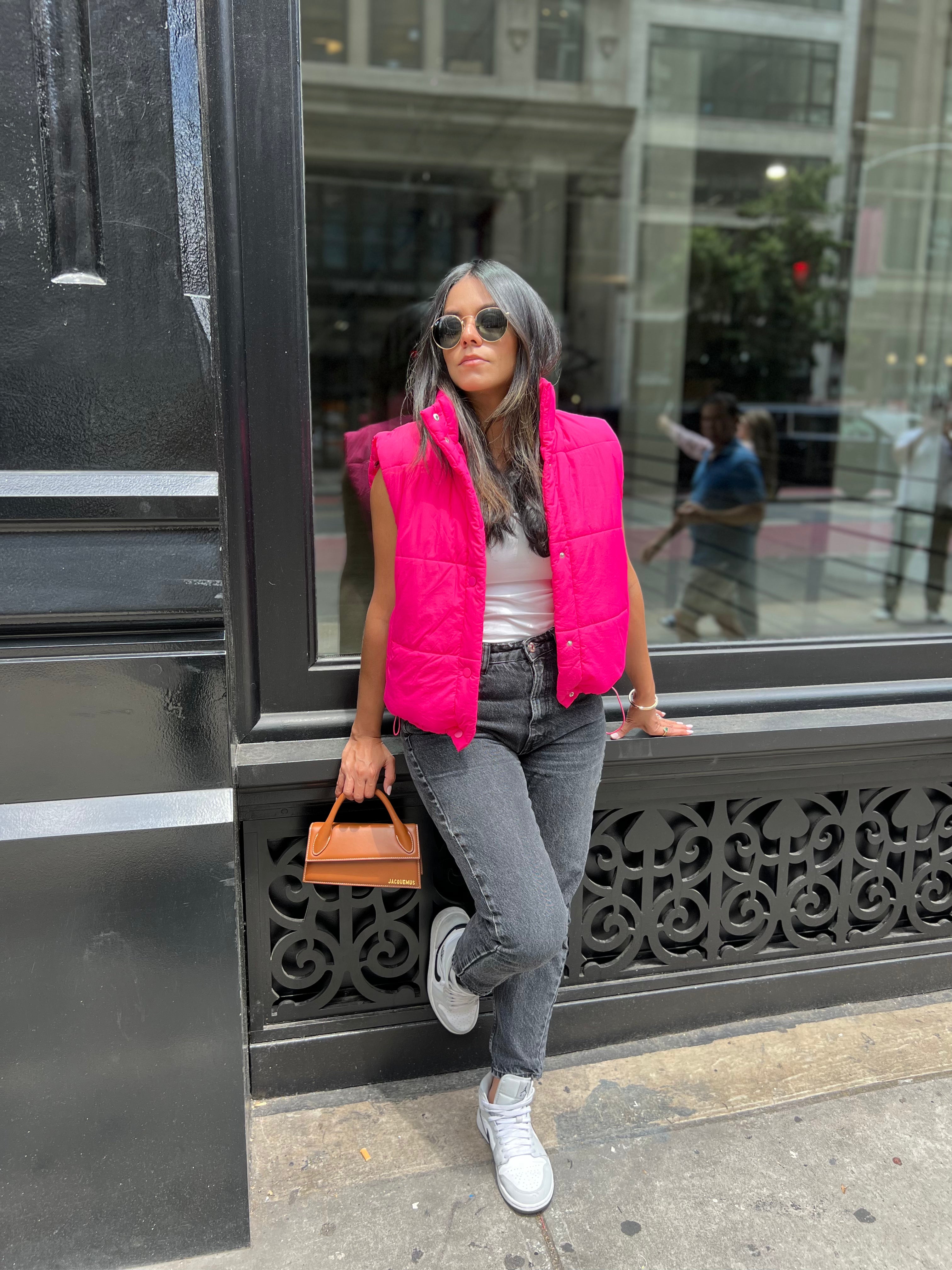 Waist banding down vest