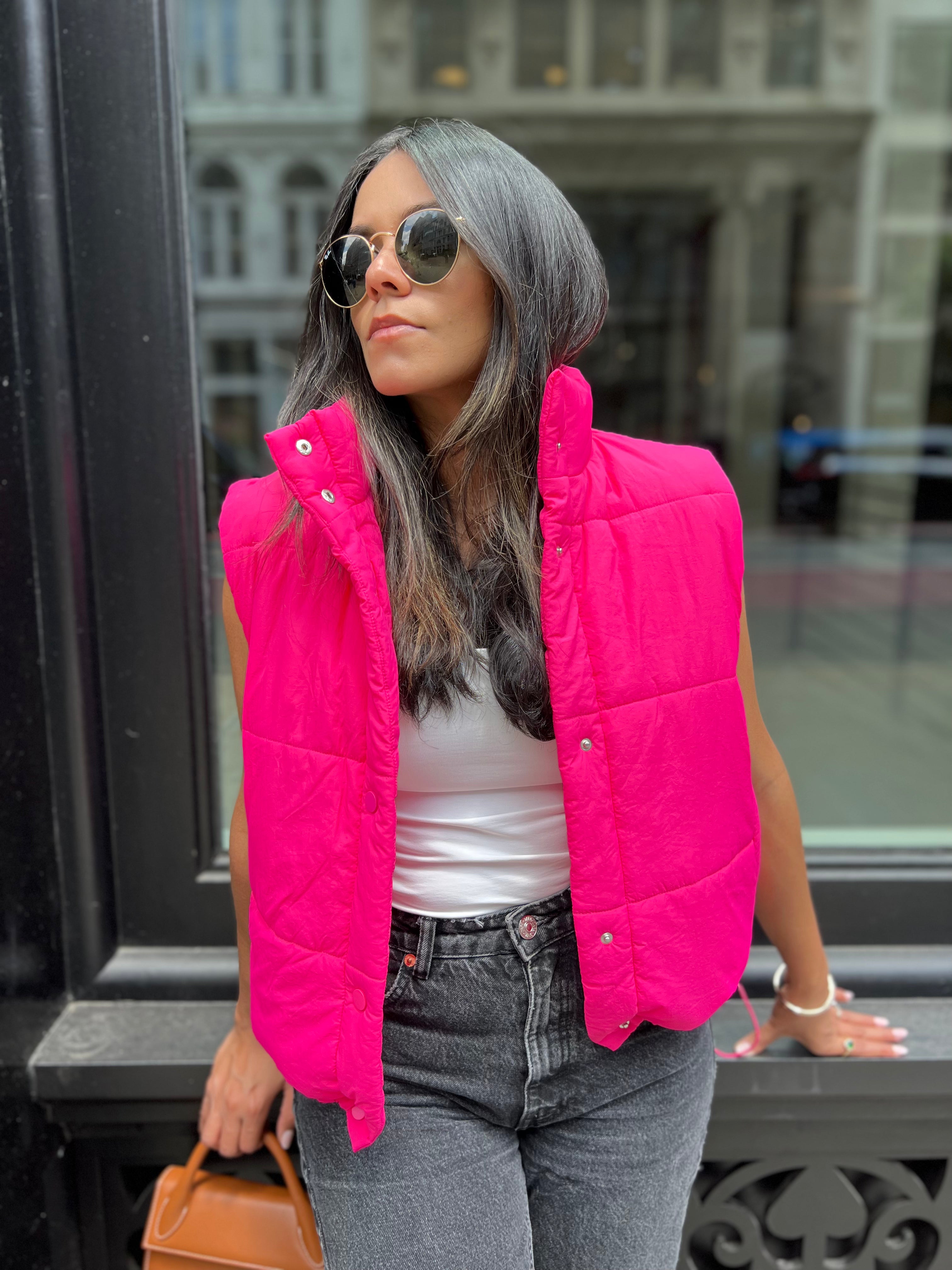 Waist banding down vest