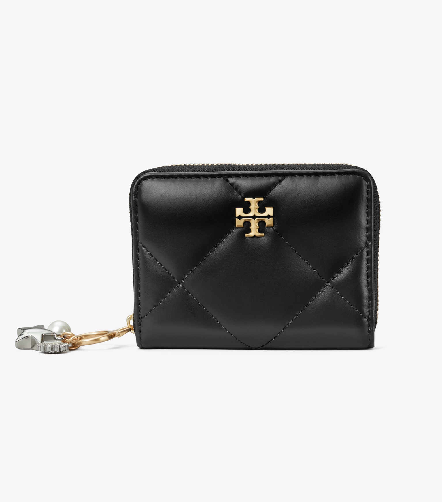 SMALL KIRA DIAMOND QUILT CHARM ZIP-AROUND WALLET