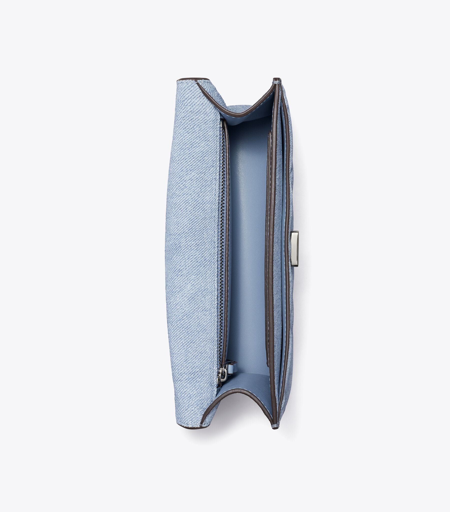 Small Fleming Denim-print Suede Shoulder Bag