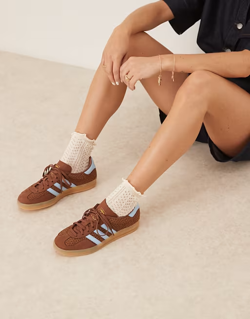 adidas Originals Gazelle Indoor sneakers in brown and blue