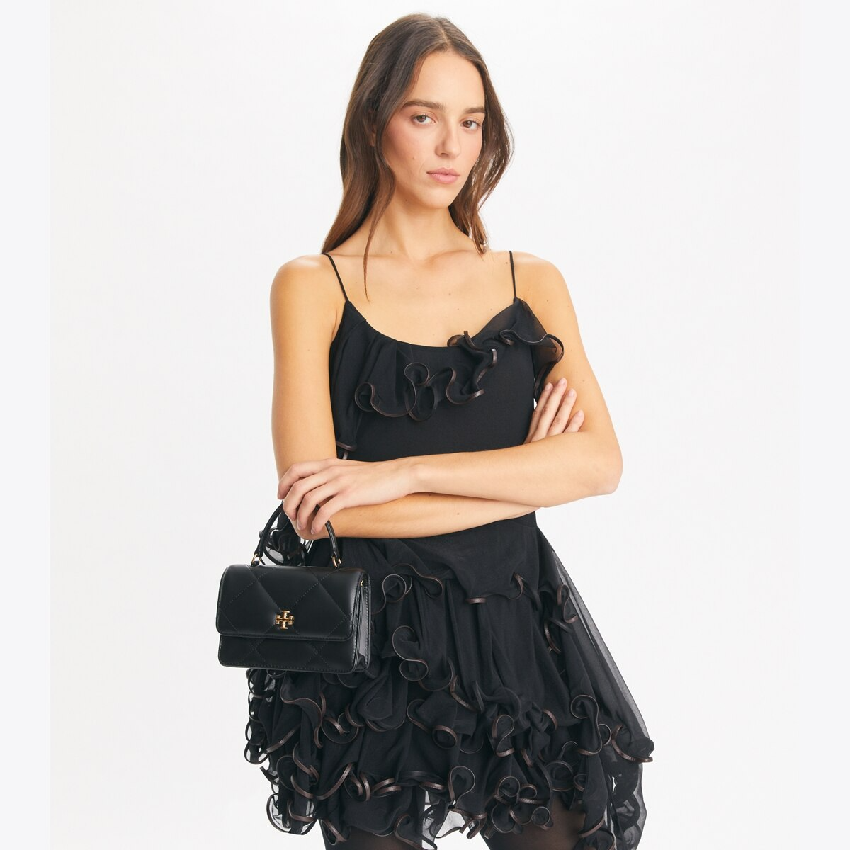 MINI KIRA DIAMOND QUILT TOP-HANDLE CROSSBODY