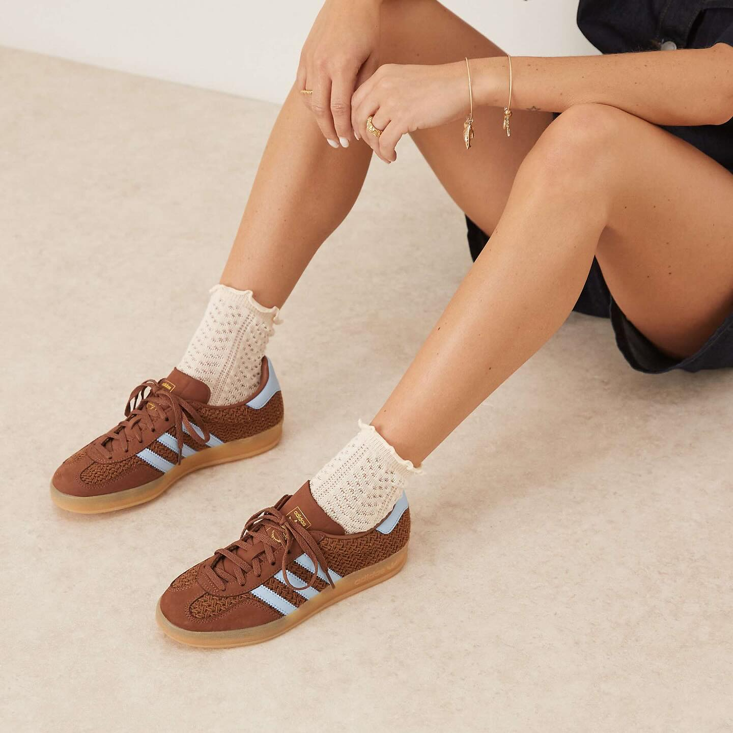 adidas Originals Gazelle Indoor sneakers in brown and blue