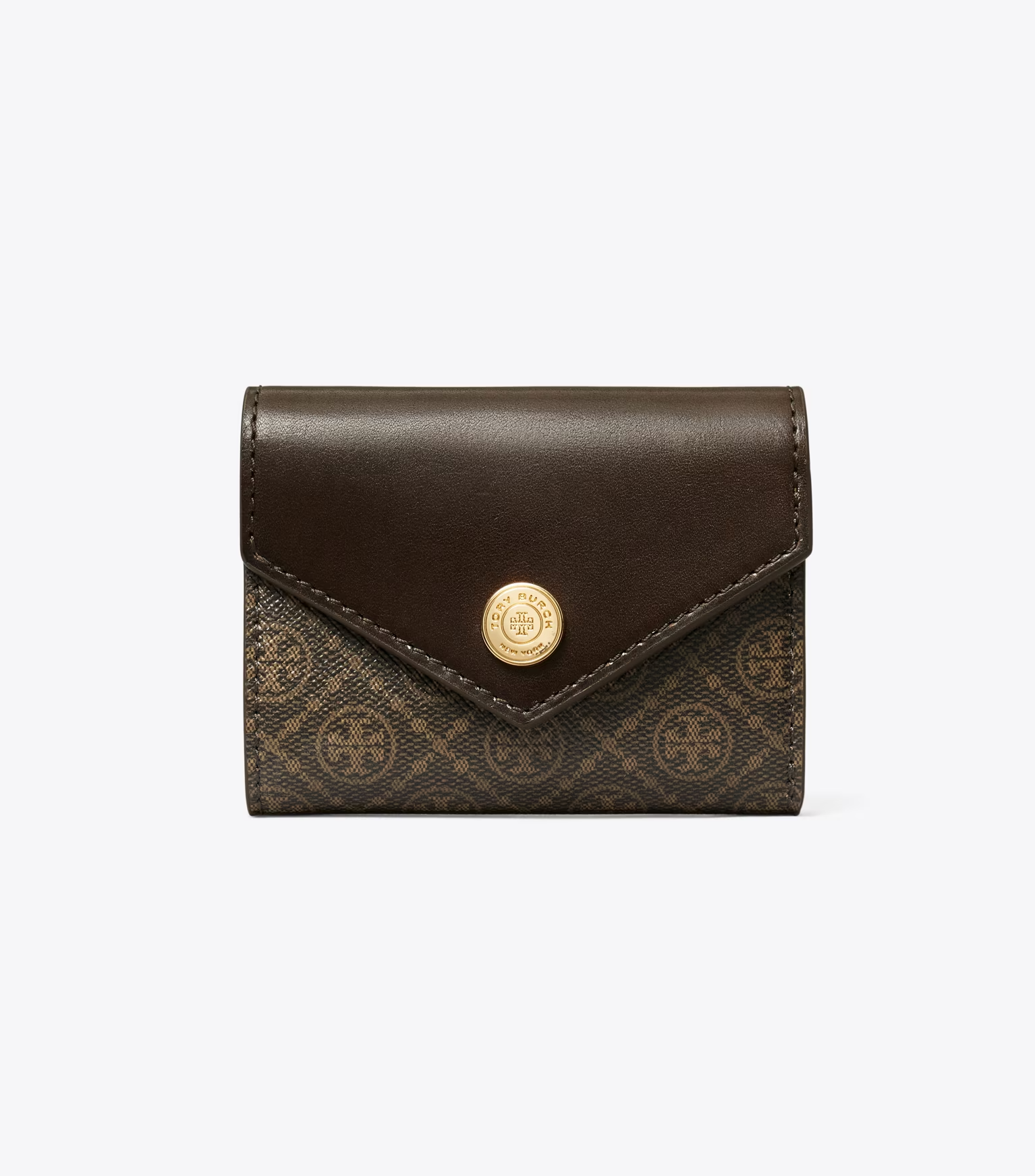T MONOGRAM COATED CANVAS SMALL ENVELOPE WALLET