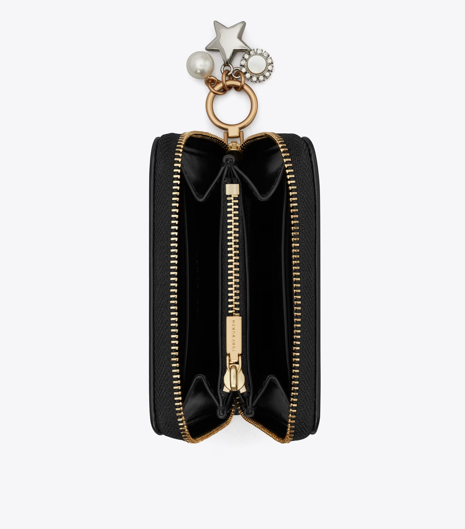 CARTERA PEQUEÑA KIRA CON CREMALLERA Y DIJE DE ACOLCHADO DE DIAMANTE