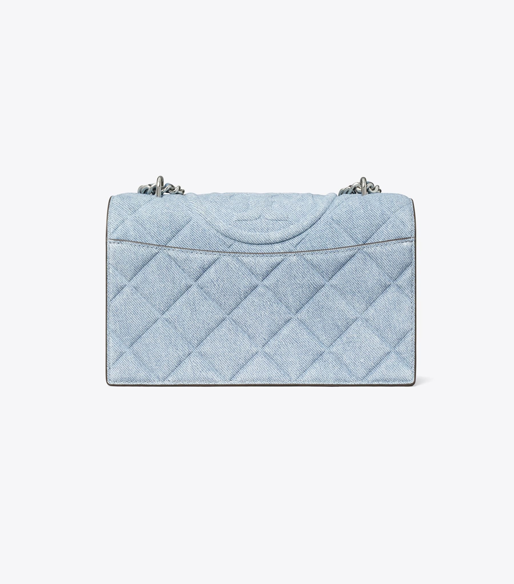 Small Fleming Denim-print Suede Shoulder Bag