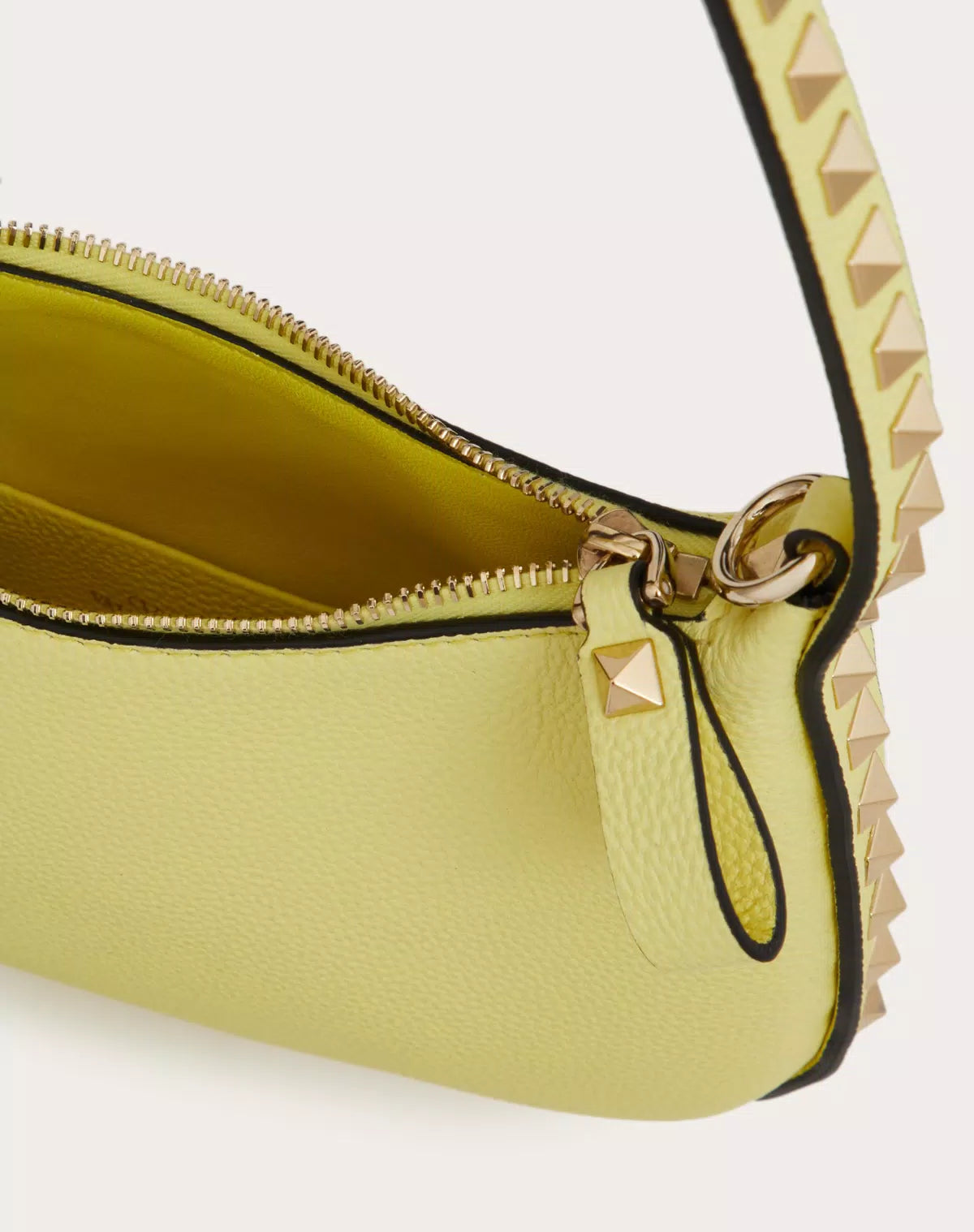 Mini rockstud hobo bag in grainy calfskin