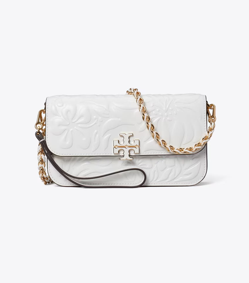 Britten Embossed Floral Chain Wallet w. Wristlet
