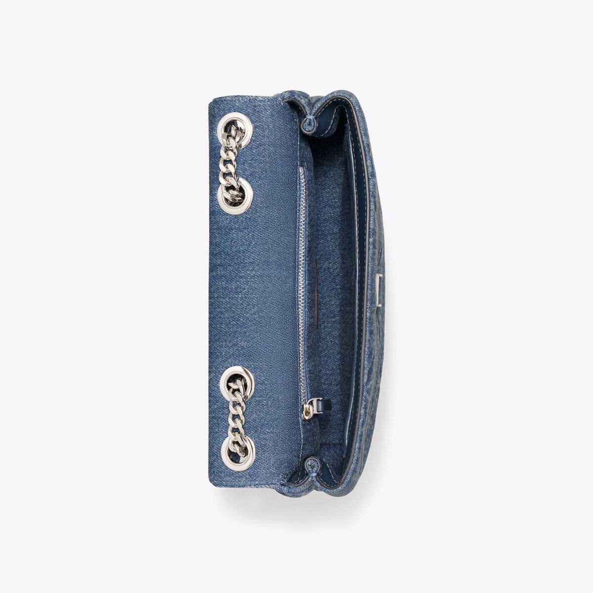 SMALL KIRA DIAMOND QUILT DENIM SHOULDER BAG