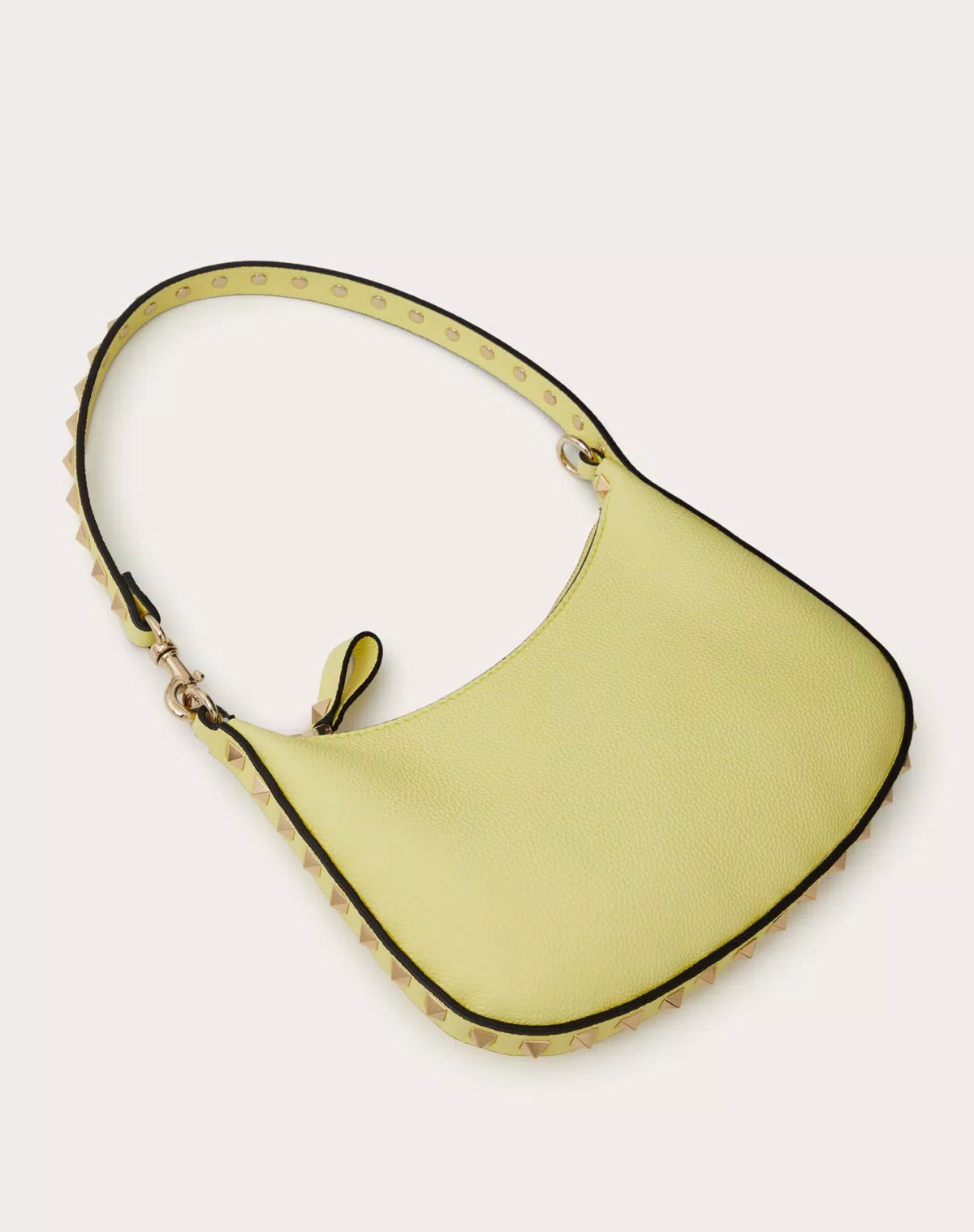 Mini rockstud hobo bag in grainy calfskin