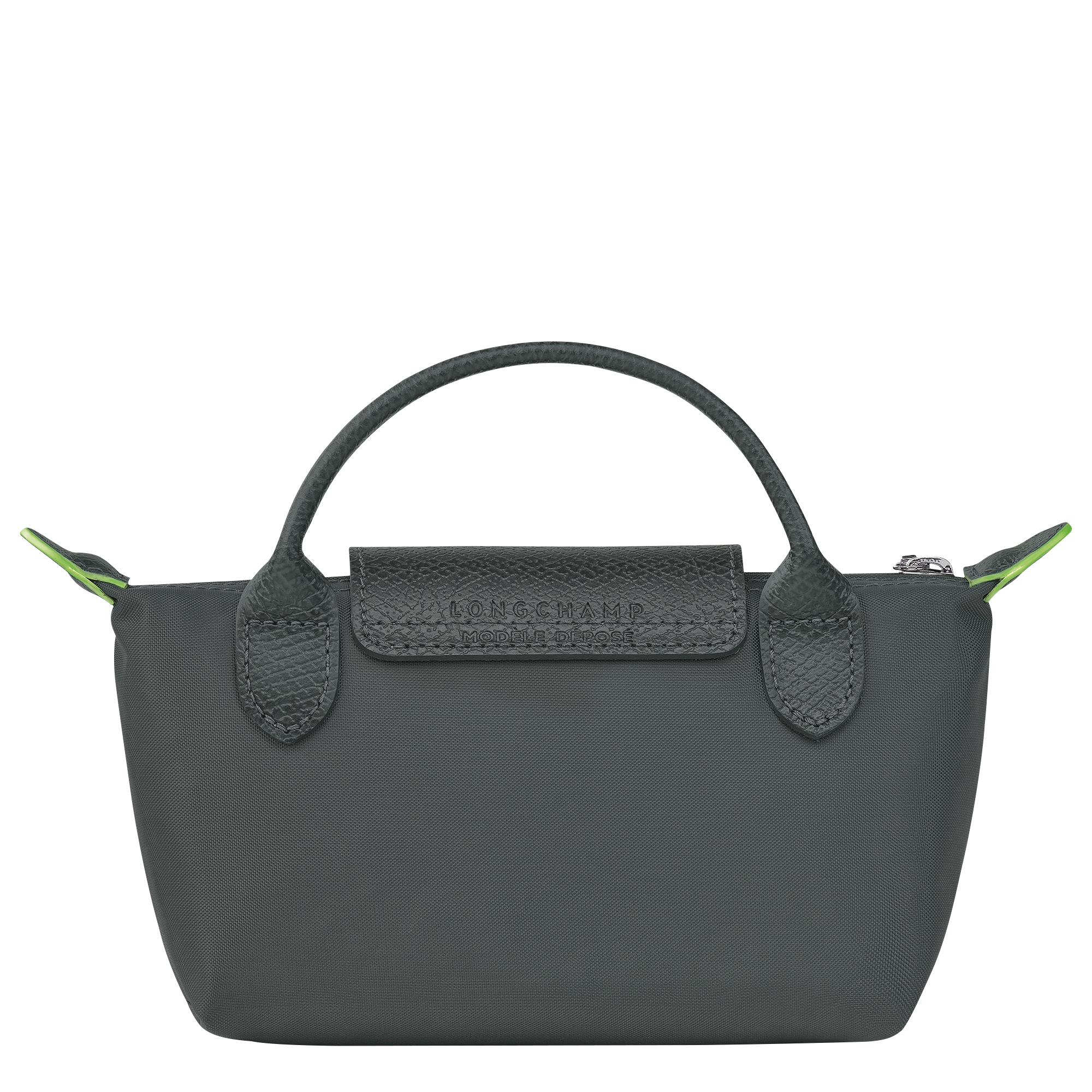 Le Pliage Green Pouch with handle Graphite