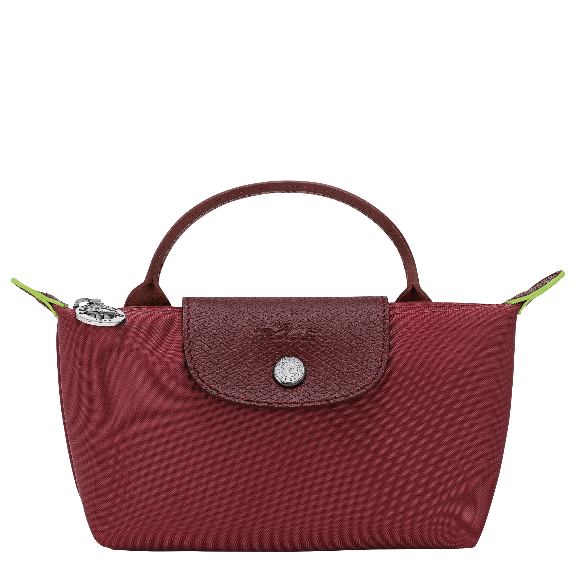 Le Pliage Green Pouch with handle Pomegranate