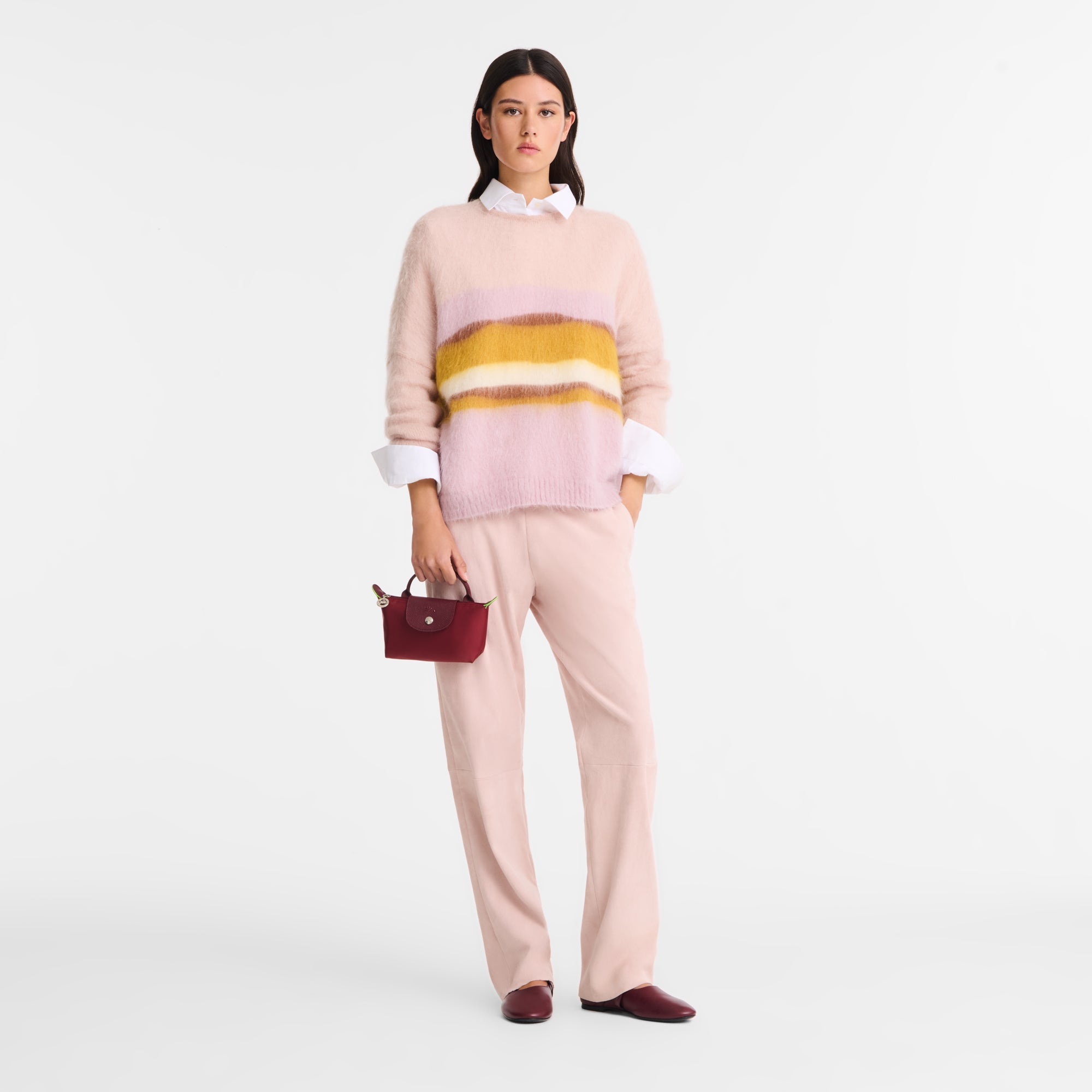 Le Pliage Green Pouch with handle Pomegranate