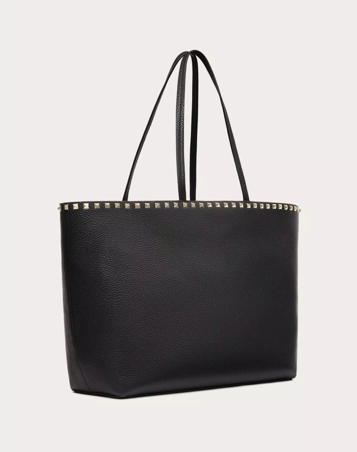 Rockstud grainy calfskin tote bag