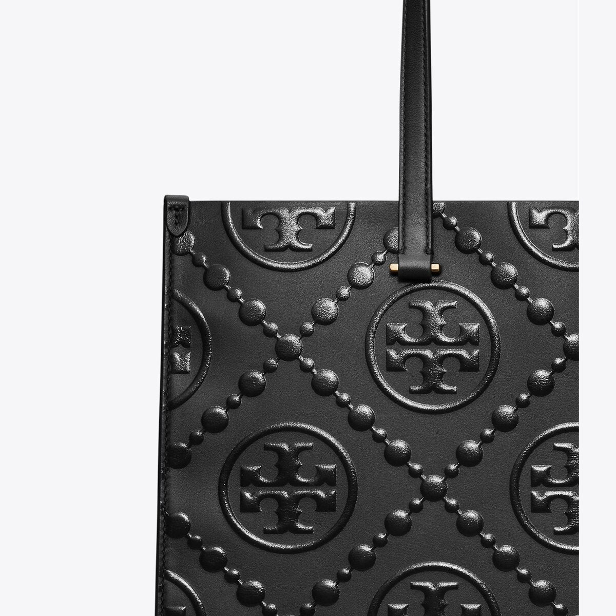 T MONOGRAM EMBOSSED TOTE