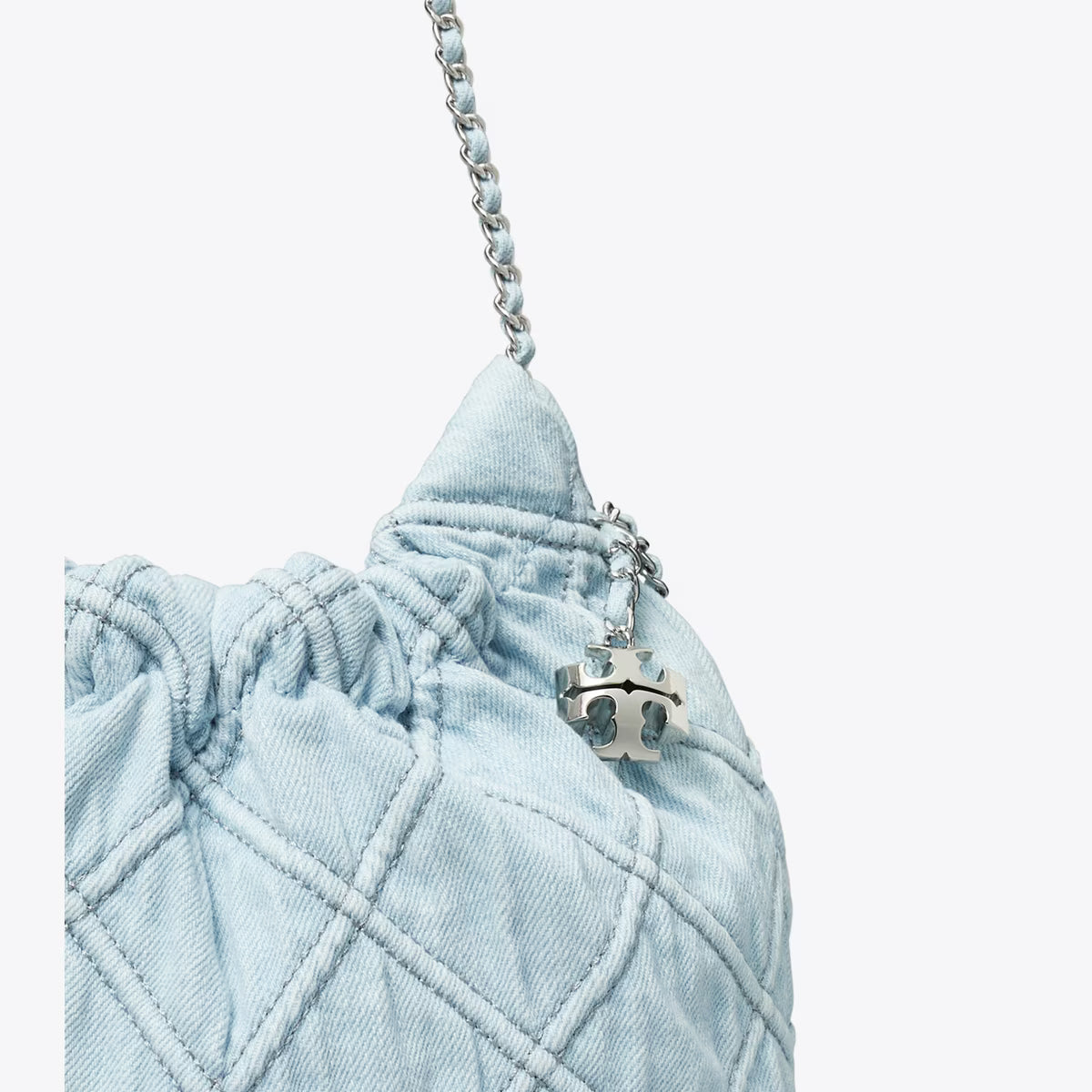 MINI FLEMING SOFT DENIM HOBO BAG